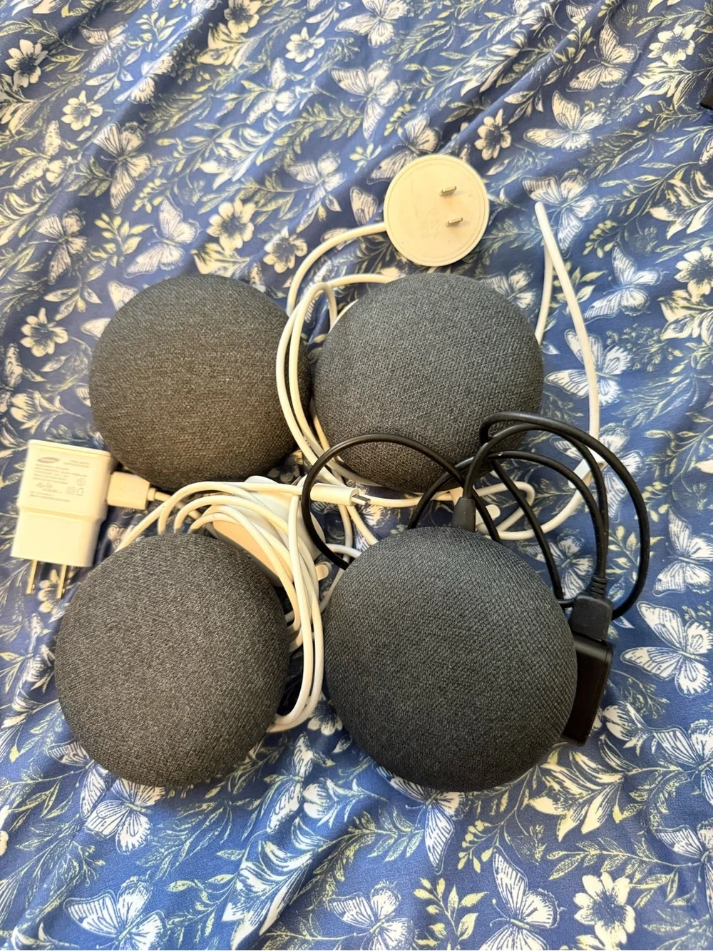 Google Nest Mini Smart Speakers - Charcoal Gray (4-Pack)